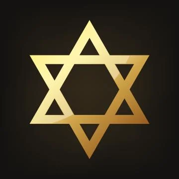Golden star of David. Vector illustration Stock Illustration