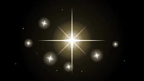 Golden Star Glowing Seamless Loop Animation Video Video stock 346912502