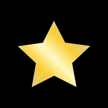 Golden star gradient illustrator on black background Stock Illustration