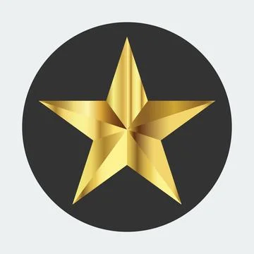 Golden Star icon Illustrazione stock