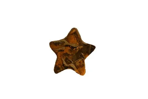 Golden star isolated on white background. Element of Christmas pattern for de Stock Photos