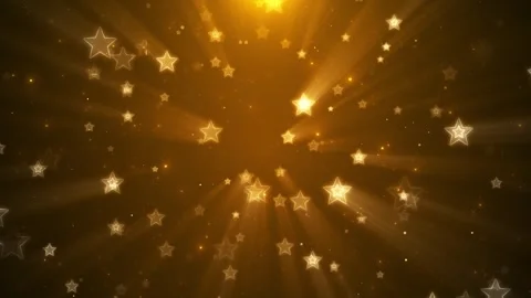 Golden star light background glowing stars, soft rays, warm bokeh, and festive s Stock Footage 340402238