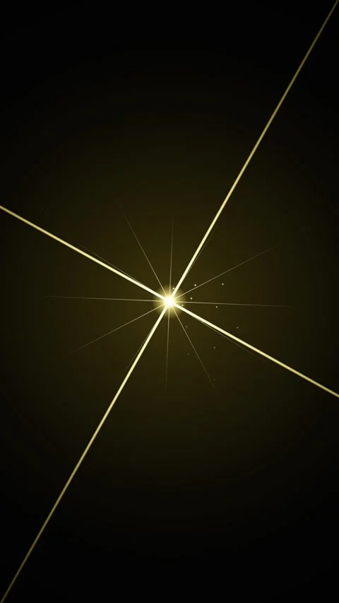 Golden Star Light Flare Effect on Black Background Stock Footage 346197641