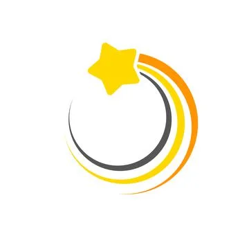 Golden star logo vector icon design. Technology circle logo and symbols. Shoo Stock Illustration