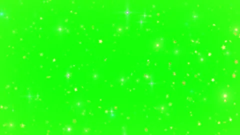 Golden star particles floating on green screen background for video overlay Stock Footage 345015754