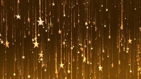 Golden star particles lines falling stage background Stock Footage 292513406