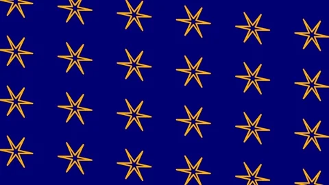 Golden star pattern festive geometric abstract loop background Vídeo Stock 335036257