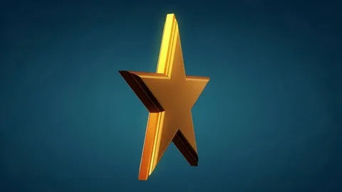 Golden star rotate Stock Footage 70376848