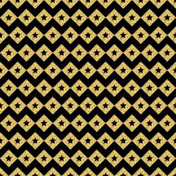 Golden star seamless pattern shining design Illustrazione stock
