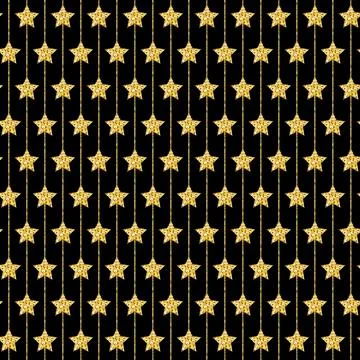 Golden star seamless pattern shining shiny background for chic design Stock Illustration