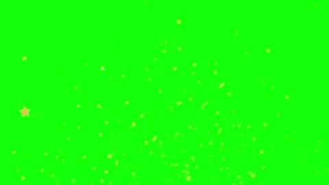 Golden Star-Shaped Confetti Exploding from the Center on Green Background Stock Footage 311226940