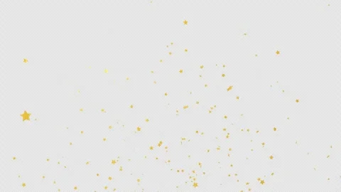 Golden Star-Shaped Confetti Exploding from the Center on Transparent Background Stock Footage 311226954