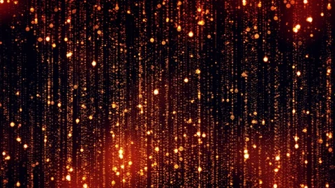 Golden star shaped Particles falling on a black background loop for new year Stock Footage 100145694
