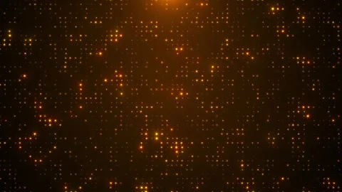 Golden star sparkle background warm glowing lights, dense twinkles, dark festive Stock Footage 340415332