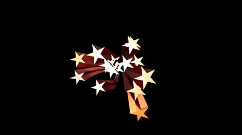 Golden Star Transition with Alpha Stock Footage 26155063