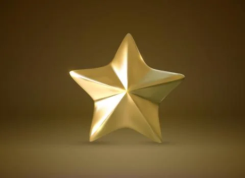 Golden star. Vector realistic 3d illustration. Stock Illustration