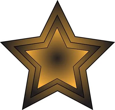 Golden star on a white background Stock Illustration