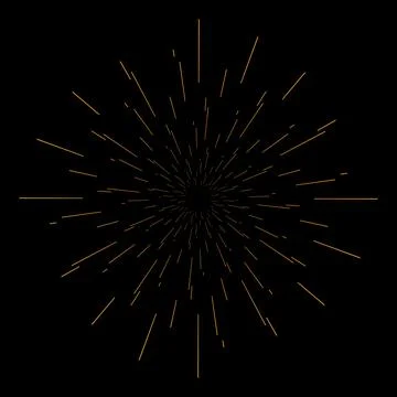 Golden Starburst Effect with Thin Lines Radiating from a Central Point Stock Illustration
