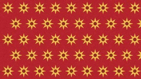 Golden starburst pattern on deep red background seamless texture Stock Illustration