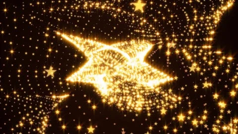 Golden stars background. Seamless loop Stock Footage 107703527