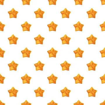 Golden stars creating seamless pattern on white background イラスト素材