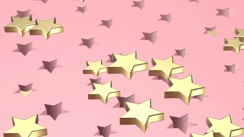 Golden Stars on Pink Background. Loop Video stock 102729852