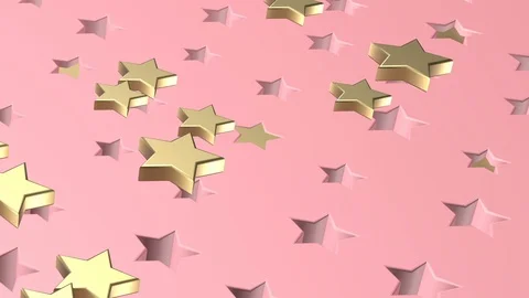 Golden Stars on Pink Background. Loop Video stock 102729854