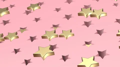 Golden Stars on Pink Background. Loop Video stock 102729868