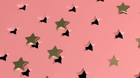 Golden Stars on Pink Background. Loop Video stock 102729891