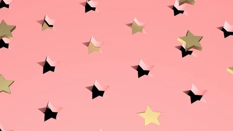 Golden Stars on Pink Background. Loop Video stock 102729893