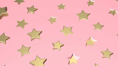 Golden Stars on Pink Background. Loop Video stock 102730110