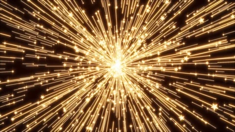 Golden stars with rays. Seamless loop Stock Footage 105046915
