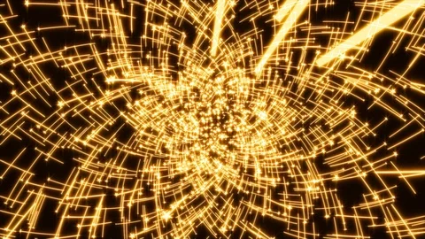 Golden stars with rays. Seamless loop Stock Footage 105091657