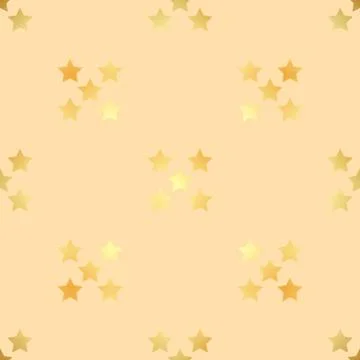 Golden Stars Seamless Pattern. The vector image. Gold Starry night sky Stock Illustration