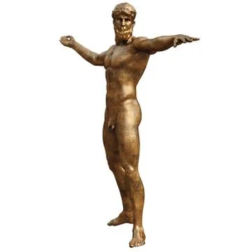 Golden statue of man Illustrazione stock