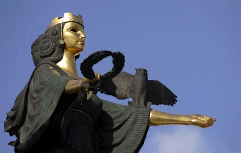 Golden Statue of St. Sofia in Sofia, Bulgaria Fotos Stock