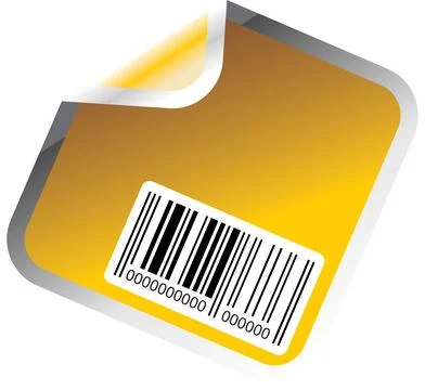 Golden Sticker with Barcode Illustrazione stock