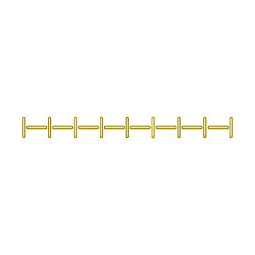 Golden stitches forming a continuous dashed line vector Stock Illustration