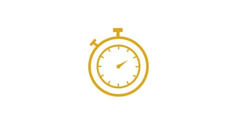 Golden Stopwatch Icon Timer Countdown Measurement Time Management Concept vid Stock-Footage 340123513