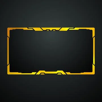 Golden stream overlay game interface border frame Stock Illustration