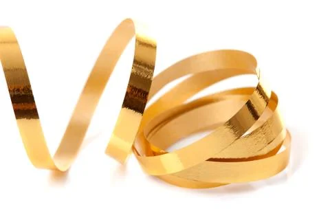 Golden streamer in closeup Stock Photos