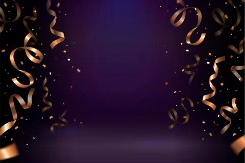 Golden streamer confetti Stock Illustration