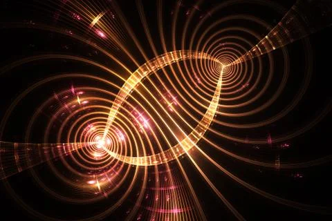 Golden strings of space Stock Illustration