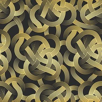 Golden Stripes Seamless Pattern Stock Illustration