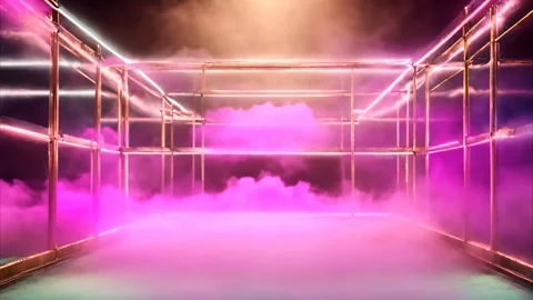 Golden structures, frames and ubiquitous colored smoke. Vídeos de archivo 273953338