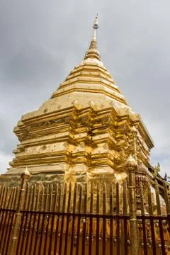 Golden Stupa in Doi Suthep Temple 스톡 사진