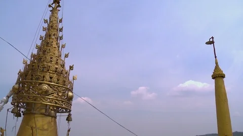 Golden stupas built close to each other Video stock 112676406