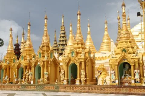Golden stupas Stock Photos