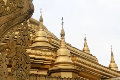 Golden stupas Stock Photos