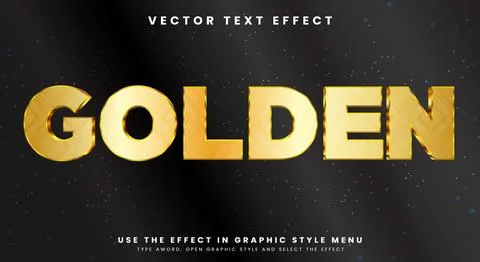 Golden Style shiny editable text effect Stock Illustration